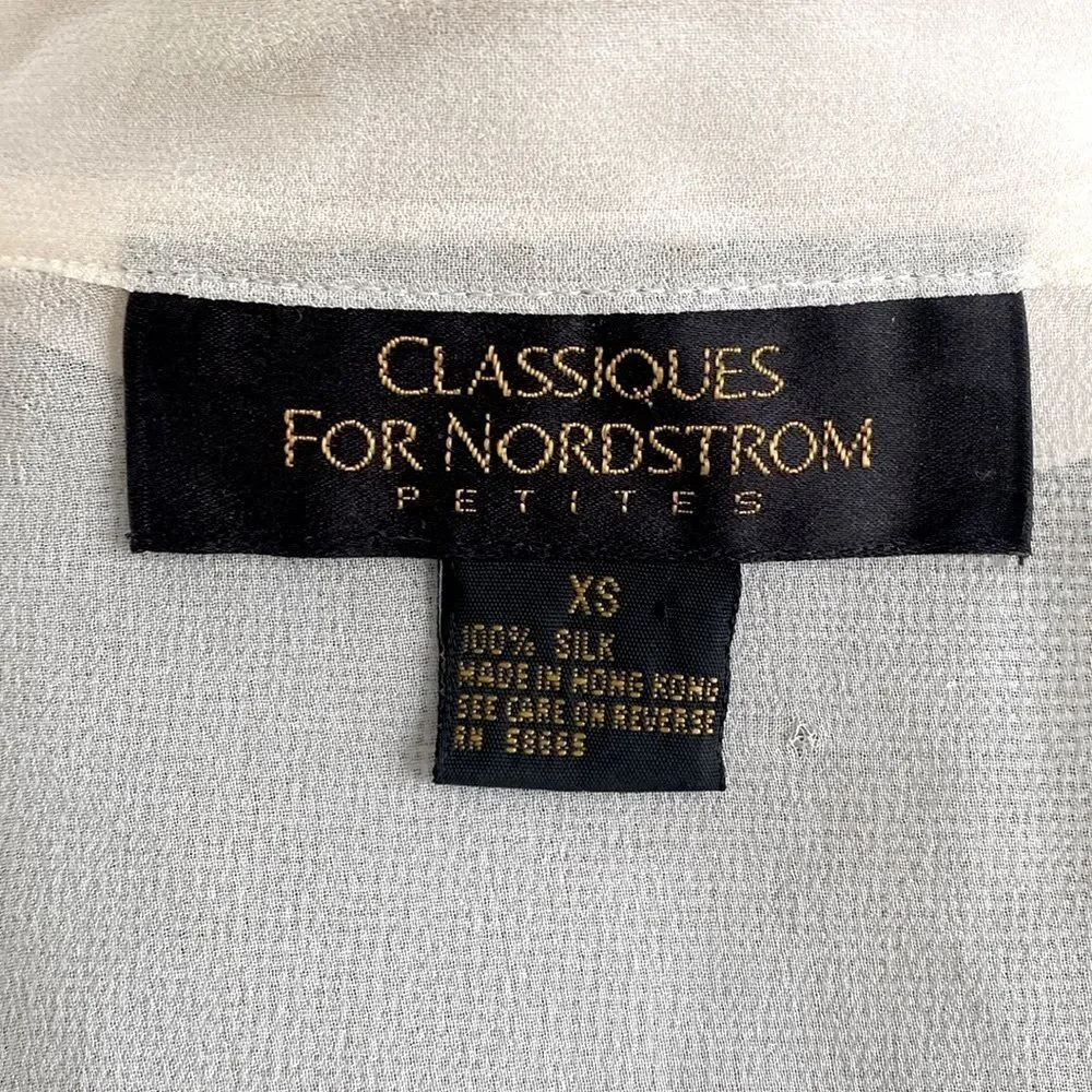 Classieques Nordstrom Silk Ruffled Long Sleeve Blouse sz XS Romantic Boho Chic - Picture 6 of 10